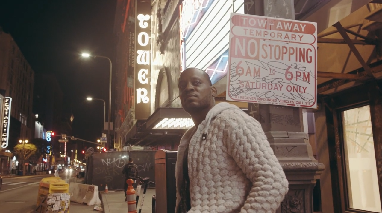 Jackiem Joyner in the city at night