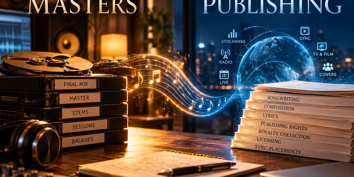 Masters versus publishing visual contrasting sound recording masters with composition and publishing rights.